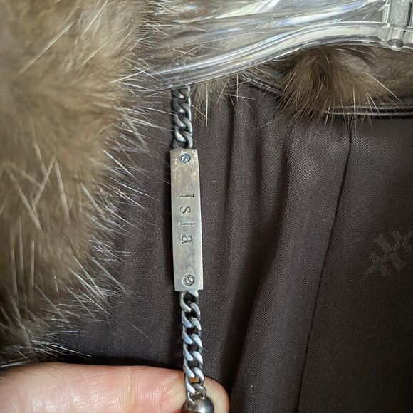 Vintage Sable Mink Fur Coat Full Length Women M Brown Belted Leather Luxury - Picture 14 of 15